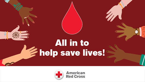 American Red Cross Blood Drive Image. The need is constant. The gratification is instant. Give blood.